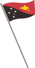 PAPUA NEW GUINEA FLAG MINIATURE, ABSTRACT SHAPE