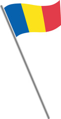 ROMANIA FLAG MINIATURE, ABSTRACT SHAPE