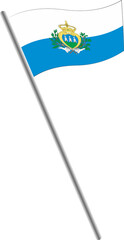 SAN MARINO FLAG MINIATURE, ABSTRACT SHAPE