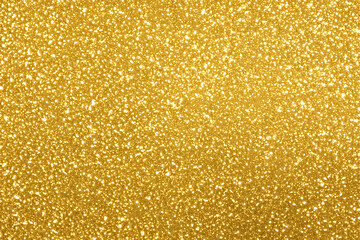 Gold glitter texture background. Abstract golden glitter texture background. Golden glitter texture background. Gold glitter texture christmas abstract background with bokeh defocused lights - obrazy, fototapety, plakaty