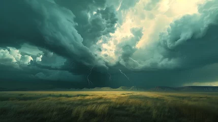 Fotobehang energy of a thunderstorm rolling across the plains © MuhammadInaam