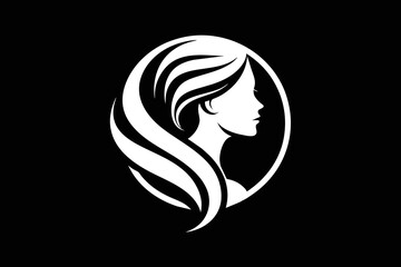 IIntroducing our sleek logotype featuring the silhouette of a woman's profile