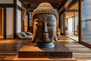  Buddha Statue in Japanese Meditation Room