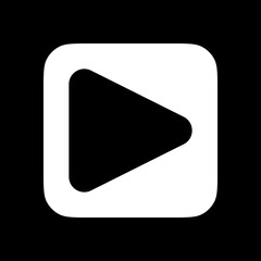 Editable vector play button icon. Black, transparent white background. Part of a big icon set family. Perfect for web and app interfaces, presentations, infographics, etc