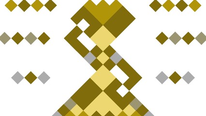 The abstract background of the imagination of a woman's figure is formed from squares in a certain arrangement
