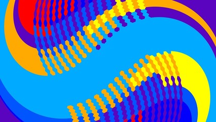 Abstract background with rainbow stripes, colorful waves, curved, winding
