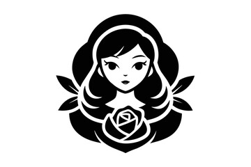 Rose gold vector icon girl' white background