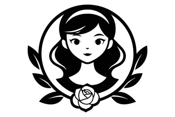 Rose gold vector icon girl' white background