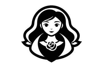 Rose gold vector icon girl' white background