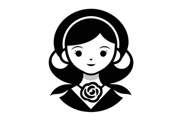 Rose gold vector icon girl' white background