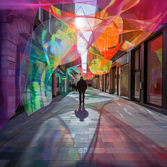  street decorated with interactive art.