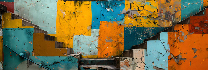 Naklejka premium streets of Brazil's favelas colorful