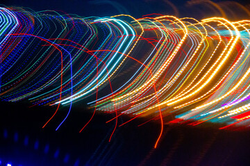 Abstract blurry background with pattern from colorful traces