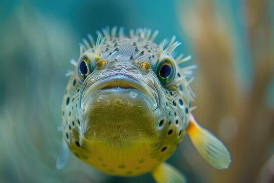Puffer Fish Portrait, Ocean's Quirky Inhabitant