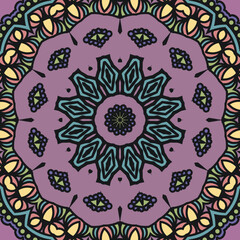Patrón sin costuras mandalas abstractos colores - estampas - fondos - formas