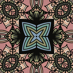 Patrón sin costuras mandalas abstractos colores - estampas - fondos - formas