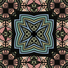 Patrón sin costuras mandalas abstractos colores - estampas - fondos - formas