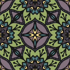 Patrón sin costuras mandalas abstractos colores - estampas - fondos - formas