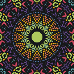 Patrón sin costuras mandalas abstractos colores - estampas - fondos - formas