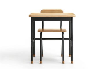 School desk in modern style on white background