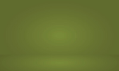 Dark Olive green room in 3d Background. Abstract smooth Olive green wall background layout design studio room web template