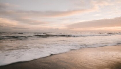 Fototapeta na wymiar sea waves at the beach minimalist aesthetic calmness and relax