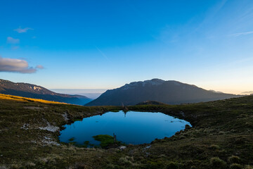 lake in the mountains Early in the morning 