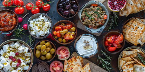 Traditional greek food - obrazy, fototapety, plakaty