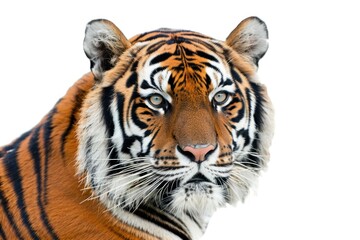 tiger close up Isolated on solid white background