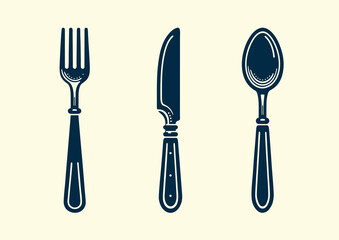 Cutlery. Spoon, fork, knife