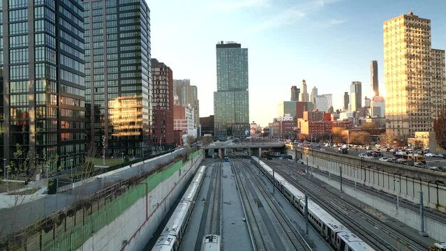 Low Level Flyover of Long Island Railroad Atlantic Yard