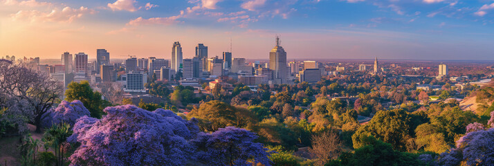 Great City in the World Evoking Harare in Zimbabwe - obrazy, fototapety, plakaty