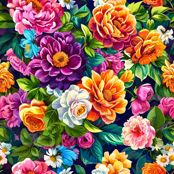 sweet floral illustration, digital drawing on cream background