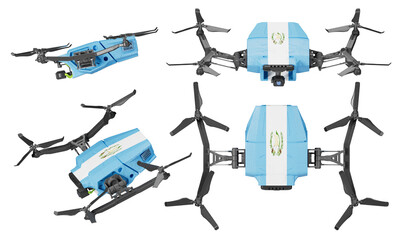 State-of-the-Art Unmanned Aerial Vehicles Adorned with Guatemalan Flag Colors