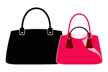 silhouette color image,Cole Haan handbag, white background