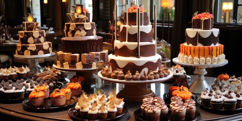 Yummy Cake Display from Up High: Ready to Indulge! 