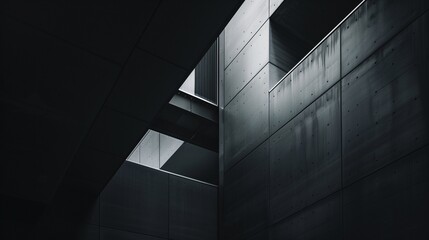 Dark photo with a minimalistic design. Architecture - obrazy, fototapety, plakaty