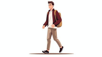 Young man avatar walking with casual clothes vector