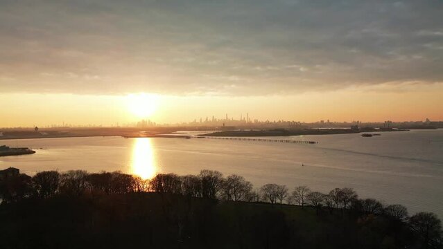 15,255 - Beautiful Reverse Sunset Silhouette View of the New York City Skyline - Pt. 2