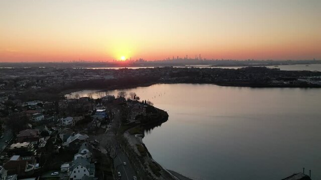 15,261 - Pretty Silhouette Shot of the New York City Skyline at Sunset
