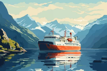 Foto op Plexiglas Sailing Through the Fjords © paffy