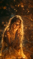 Young woman with an angelic expression