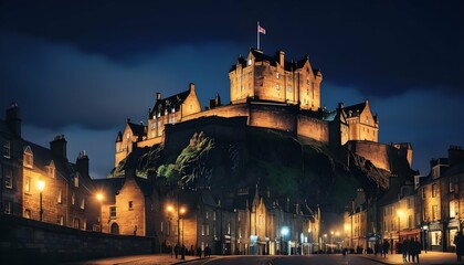 Fototapeta na wymiar Enchanting Illuminated Image Of The Edinburgh Cas