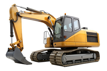 Obraz premium 3d style illustration, back view of Excavator isolated on transparent background