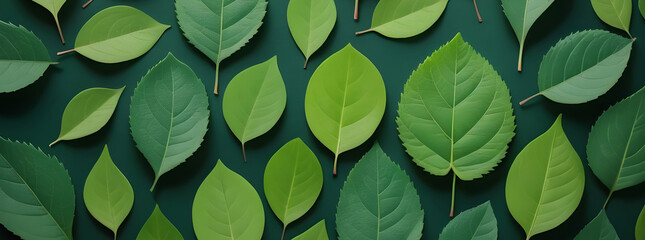 fresh green leaves arrange properly banner photo