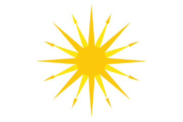Silhouette Radiant Sun Icon Set Vibrant Collection of Yellow Sun Stars 
