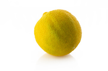 Whole lemon, clipping path, isolated on a white background
