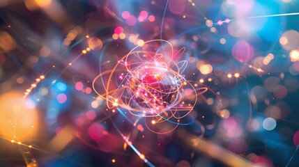 Particle Physics: the properties and interactions of subatomic particles, including quarks, leptons, and bosons, and their role in the universe's evolution. - obrazy, fototapety, plakaty
