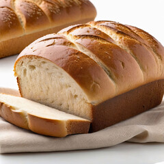 photo a rye loaf bread cut pieces