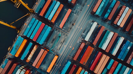 Colorful shipping containers, modern connected world, global supply chain